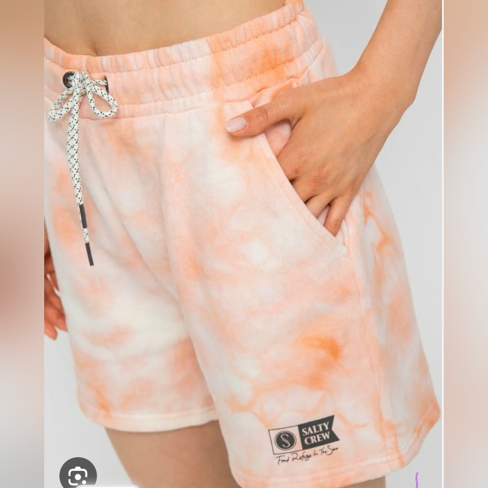 Salty Crew Peach Tie-Dye Logo Shorts